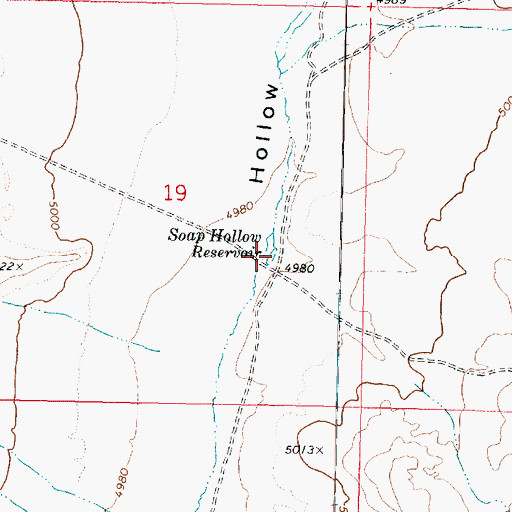 Topographic Map of Soap Hollow Reservoir, UT