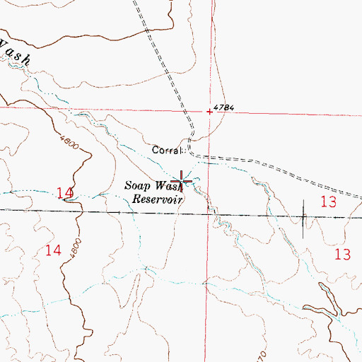 Topographic Map of Soap Wash Reservoir, UT