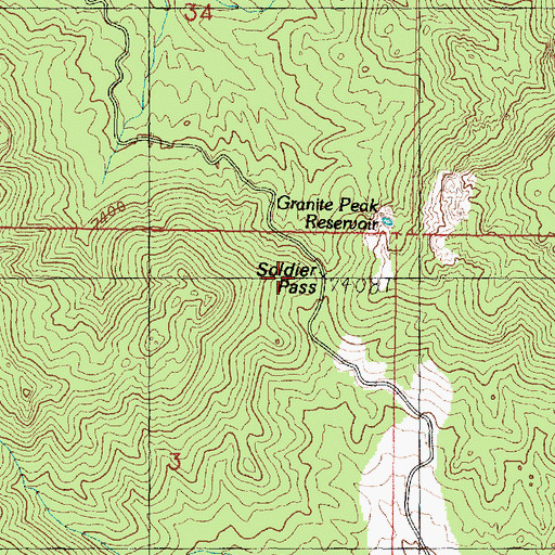Topographic Map of Soldier Pass, UT