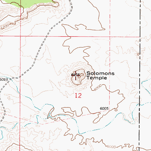 Topographic Map of Solomons Temple, UT