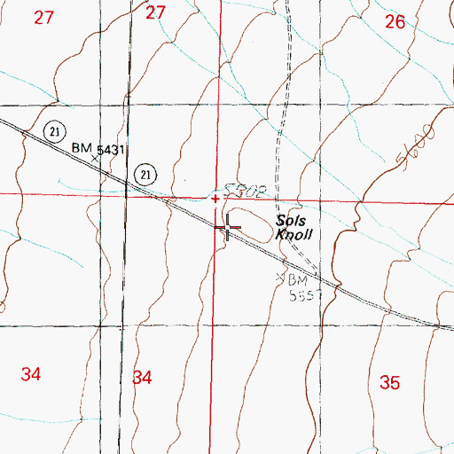 Topographic Map of Sols Knoll, UT