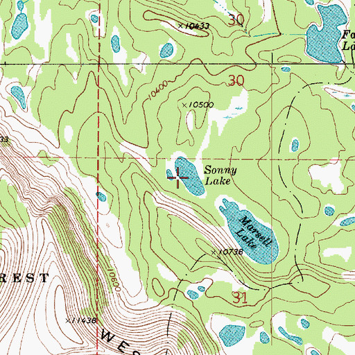 Topographic Map of Sonny Lake, UT
