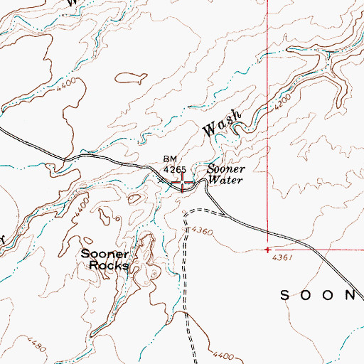 Topographic Map of Sooner Water, UT