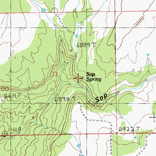 Topographic Map of Sop Spring, UT