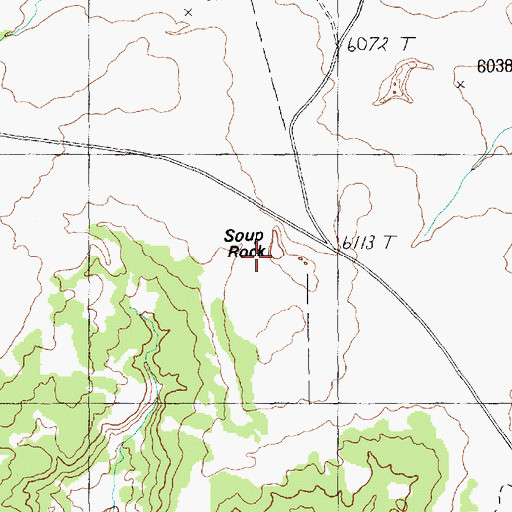 Topographic Map of Soup Rock, UT