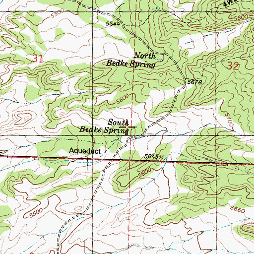 Topographic Map of South Bedke Spring, UT