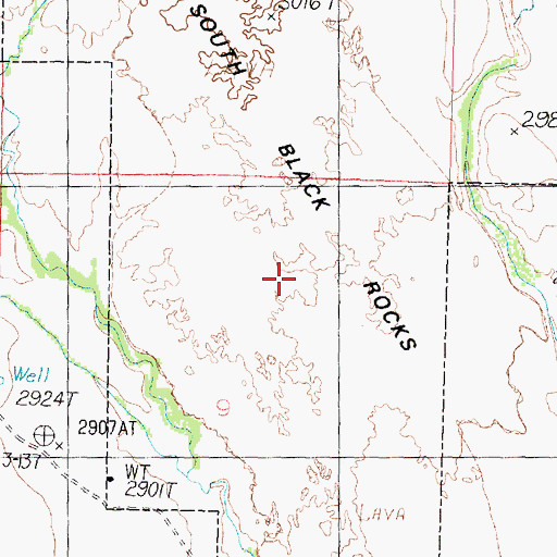 Topographic Map of South Black Rocks, UT