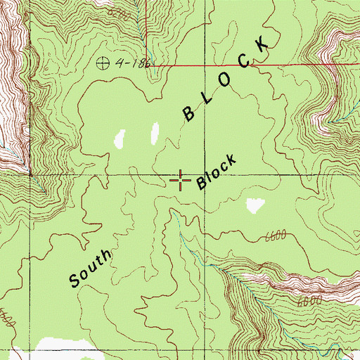 Topographic Map of South Block, UT