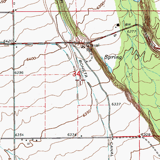 Topographic Map of South Boneta Canal, UT