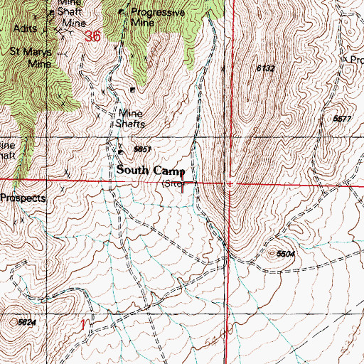 Topographic Map of South Camp, UT