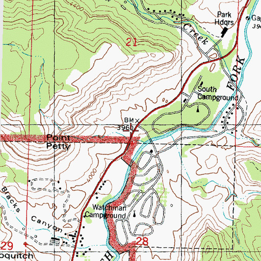 Topographic Map of South Campground, UT