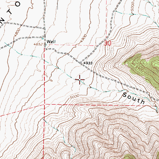 Topographic Map of South Cold Water Canyon, UT