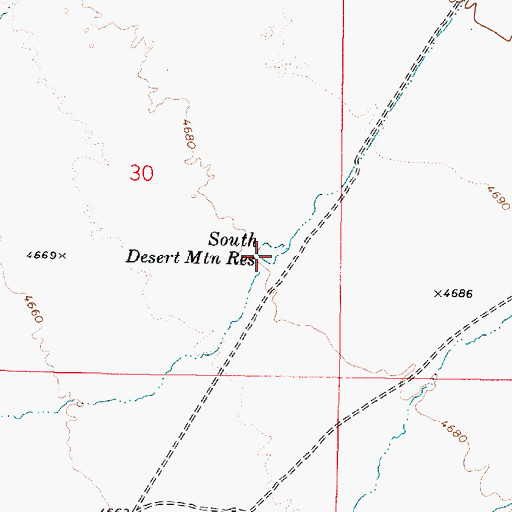 Topographic Map of South Desert Mountain Reservoir, UT