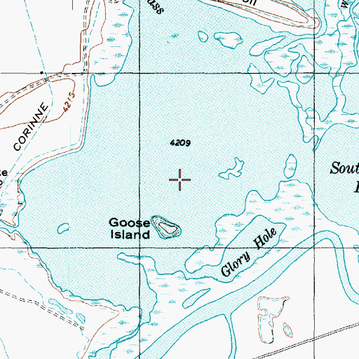 Topographic Map of South East Bay, UT