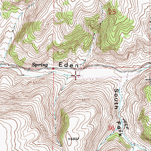 Topographic Map of South Eden Reservoir, UT
