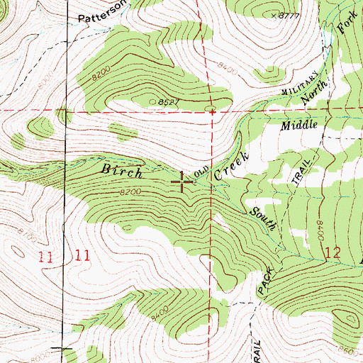 Topographic Map of South Fork Birch Creek, UT