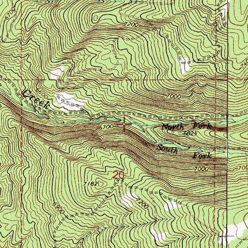 Topographic Map of South Fork Birch Creek, UT