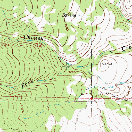 Topographic Map of South Fork Cheney Creek, UT