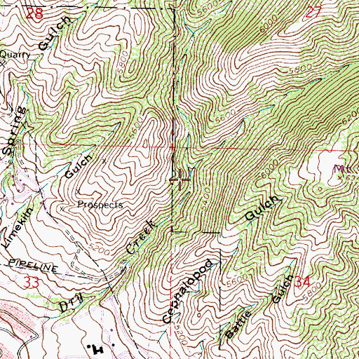 Topographic Map of South Fork Dry Creek, UT
