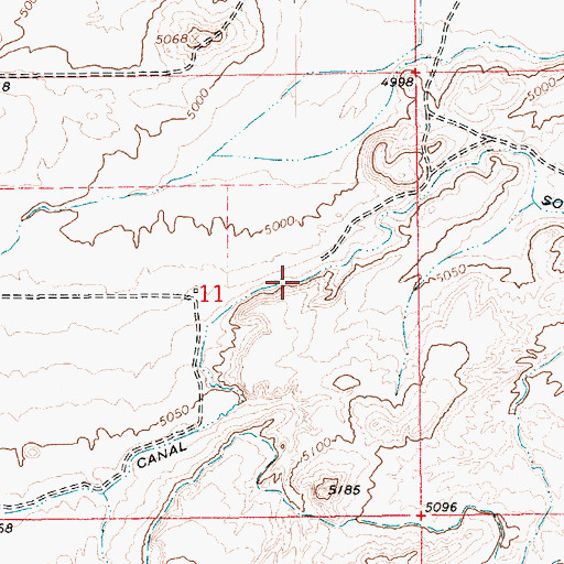 Topographic Map of South Fork Dry Gulch Canal, UT