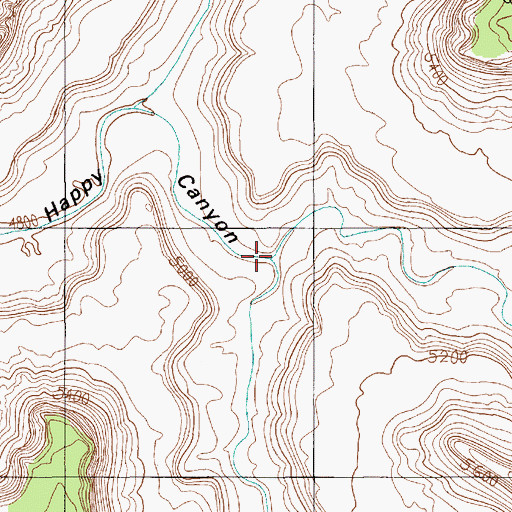 Topographic Map of South Fork Happy Canyon, UT