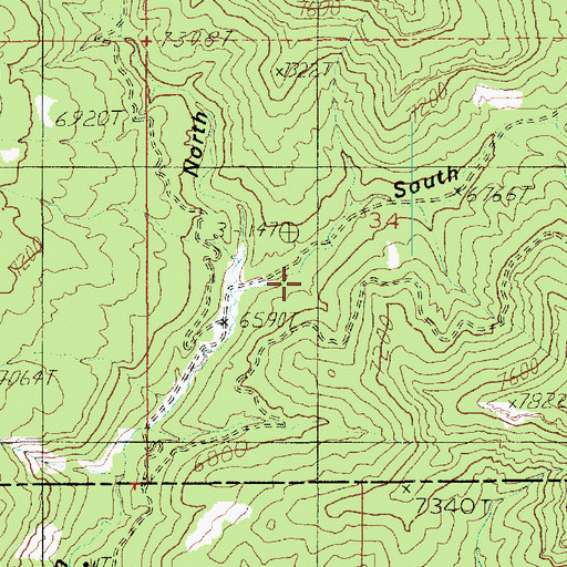 Topographic Map of South Fork Horse Canyon, UT
