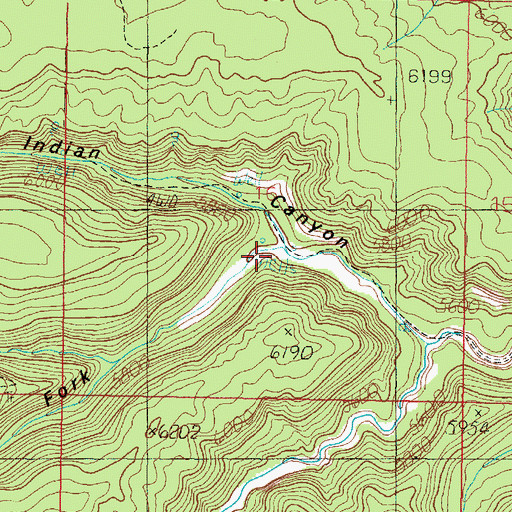 Topographic Map of South Fork Indian Canyon, UT