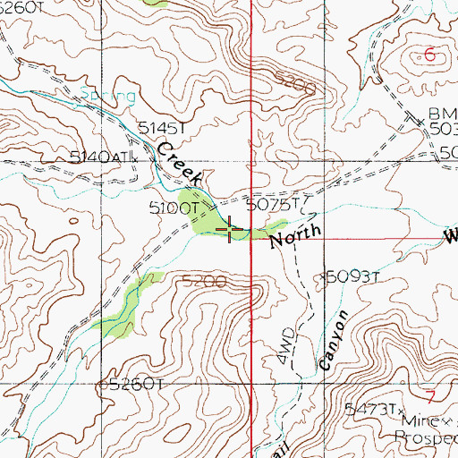 Topographic Map of South Fork North Wash, UT