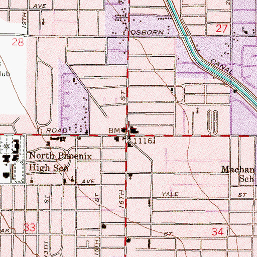 Topographic Map of Central Market Shopping Center, AZ