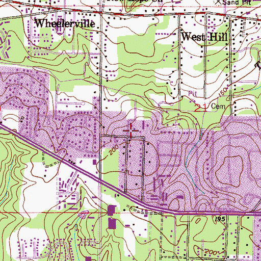Topographic Map of Corpus Christi Catholic Church, AL