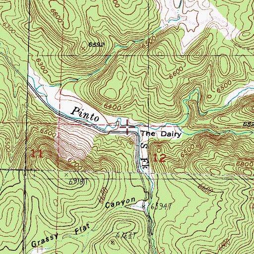 Topographic Map of South Fork Pinto Creek, UT