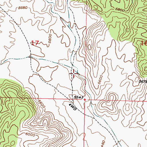Topographic Map of South Fork Pismire Wash, UT