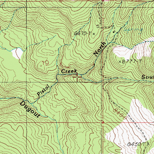 Topographic Map of South Fork Pistol Creek, UT