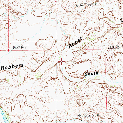 Topographic Map of South Fork Robbers Roost Canyon, UT
