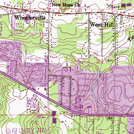 Topographic Map of Corpus Christi School, AL