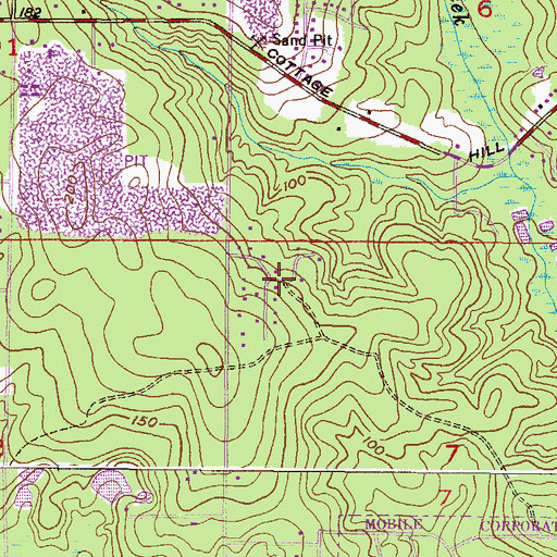 Topographic Map of Country Squire Estates, AL