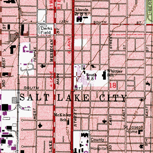 Topographic Map of South High School, UT