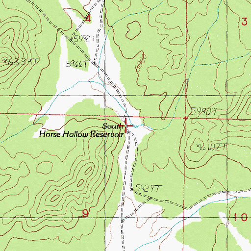 Topographic Map of South Horse Hollow Reservoir, UT