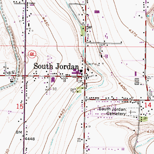Topographic Map of South Jordan, UT