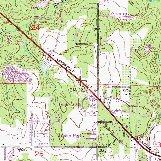 Topographic Map of Crawford, AL