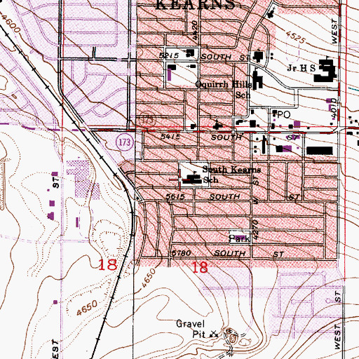 Topographic Map of South Kearns Elementary School, UT