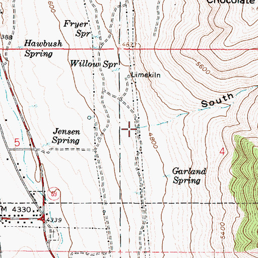 Topographic Map of South Maple Canyon, UT
