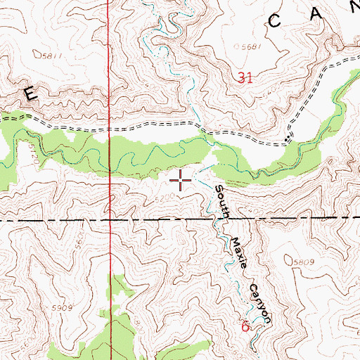 Topographic Map of South Maxie Canyon, UT