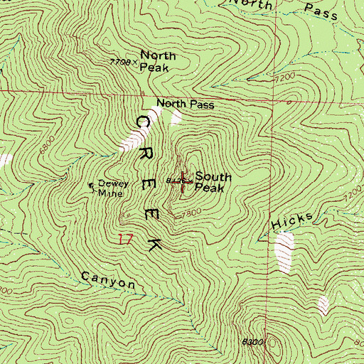 Topographic Map of South Peak, UT