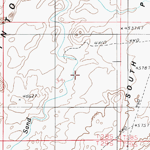 Topographic Map of South Pinto Hills, UT