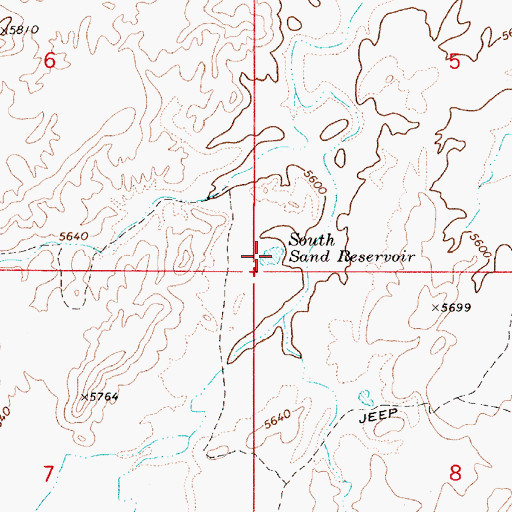 Topographic Map of South Sand Reservoir, UT