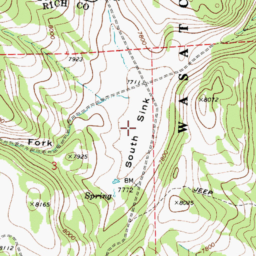 Topographic Map of South Sink, UT