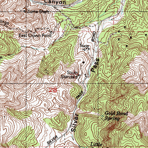 Topographic Map of South Standard, UT