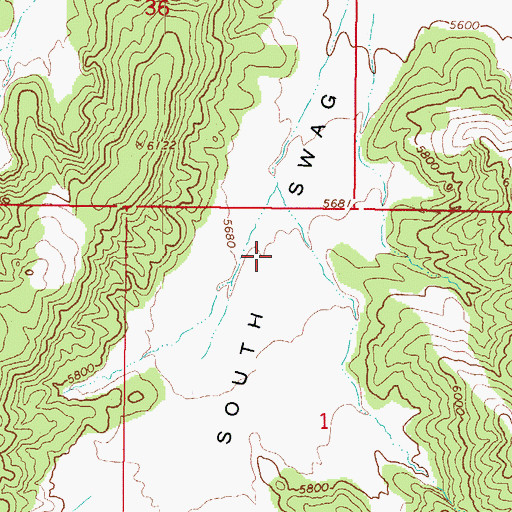 Topographic Map of South Swag, UT