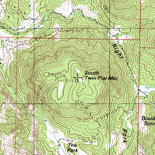 Topographic Map of South Twin Flat Mountain, UT